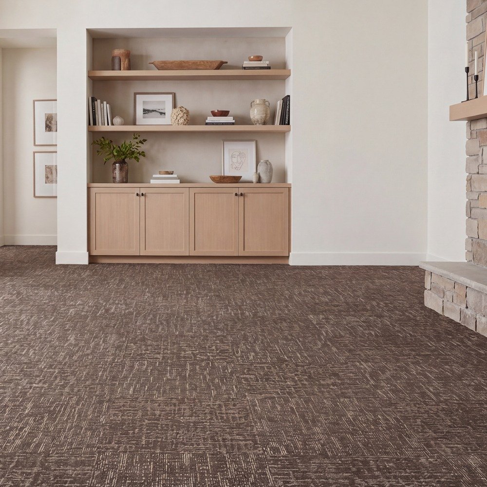Nostalgia Carpet Tile 50 x 50cm Brown for Commercial and Office Flooring